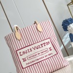 Louis Vuitton Carry It M15121 Cotton Canvas Bag with Hand-Drawn LV Label and Cat-Print Lining