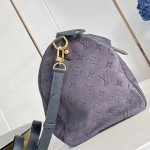 Louis Vuitton Speedy P9 Bandoulière 40 Handbag in Suede Leather with Monogram Floral and Silk Scarf