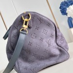 Louis Vuitton Speedy P9 Bandoulière 40 Handbag in Suede Leather with Monogram Floral and Silk Scarf