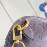 Louis Vuitton Speedy P9 Bandoulière 40 Handbag in Suede Leather with Monogram Floral and Silk Scarf