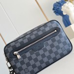 Louis Vuitton Pochette Kasai Storage Pouch with Damier Graphite Canvas and Zip Pocket