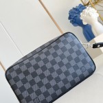Louis Vuitton Pochette Kasai Storage Pouch with Damier Graphite Canvas and Zip Pocket