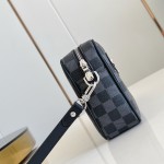 Louis Vuitton Pochette Kasai Storage Pouch with Damier Graphite Canvas and Zip Pocket