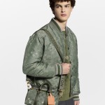Louis Vuitton Keepall Bandoulière 25 Handbag in Army Green with Silk Print