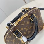 Louis Vuitton Alma BB Bag Monogram Canvas with Leather Trimmings and Metallic Corners