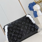 Louis Vuitton Trunkie M28137 Monogram Saga Bag with Distressed Leather, Metal Corners, and S-lock