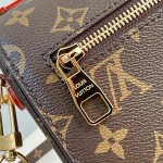 Louis Vuitton Pochette Métis Handbag with Monogram Canvas and polished S-lock closure