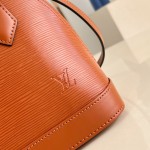 Louis Vuitton Alma BB Epi Leather Handbag with Monogram Jacquard Strap