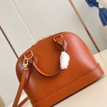 Louis Vuitton Alma BB Epi Leather Handbag with Monogram Jacquard Strap
