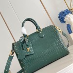 Louis Vuitton Speedy P9 Bandoulière 30 Monogram Leather M14064 Green Croc Studs Bag