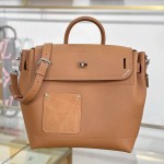 Louis Vuitton Steamer 30 Black Leather Handbag M27061 Front View