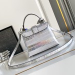 Louis Vuitton aurora silver dynamic chip leather bag M84713 M84714