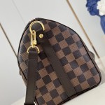 Louis Vuitton Speedy Bandoulière 25 Handbag with Damier Ebene Canvas and Leather Handle