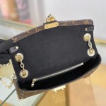 Louis Vuitton East West Trunkie M27266 Monogram Bag with White/Black Chain, Leather Lock and S-lock