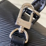 Louis Vuitton Cluny Mini M14435 black Epi leather handbag with jacquard strap