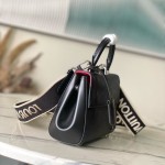 Louis Vuitton Cluny Mini M14435 black Epi leather handbag with jacquard strap