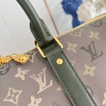 Louis Vuitton Keepall Bandoulière 50 Travel Bag with camouflage Monogram Surplus and distressed metal hardware