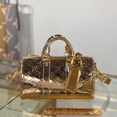 Louis Vuitton - KEEPALL BANDOULIÈRE 25 M26903 Silver & Gold Replica Handbag