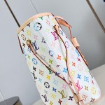 Louis Vuitton Neverfull MM x Takashi Murakami Edition with vibrant hues and cowhide leather accents
