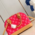 Louis Vuitton Alma BB Handbag with Damier Ebene canvas and leather key pouch
