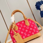 Louis Vuitton Alma BB Handbag with Damier Ebene canvas and leather key pouch