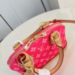 Louis Vuitton Alma BB Handbag with Damier Ebene Canvas and Toron Leather Handles