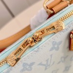 Louis Vuitton Alma BB Handbag with Damier Ebene Canvas and Toron Leather Handles