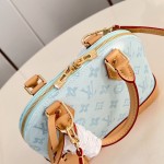 Louis Vuitton Alma BB Handbag with Damier Ebene Canvas and Toron Leather Handles