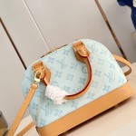 Louis Vuitton Alma BB Handbag with Damier Ebene Canvas and Toron Leather Handles