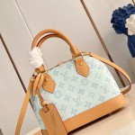 Louis Vuitton Alma BB Handbag with Damier Ebene Canvas and Toron Leather Handles