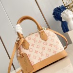 Louis Vuitton Alma BB Handbag with Damier Ebene Canvas and Toron Leather Handles