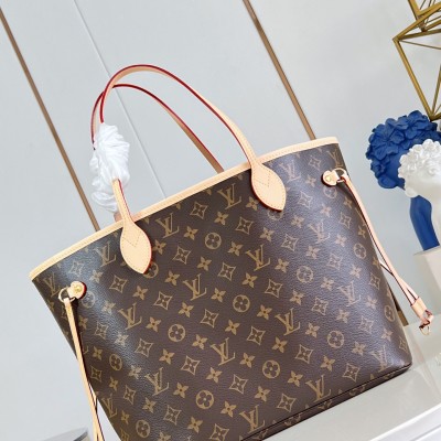 Louis Vuitton - Neverfull MM Tote Bag M46975 Monogram Canvas Steel Hardware Replica