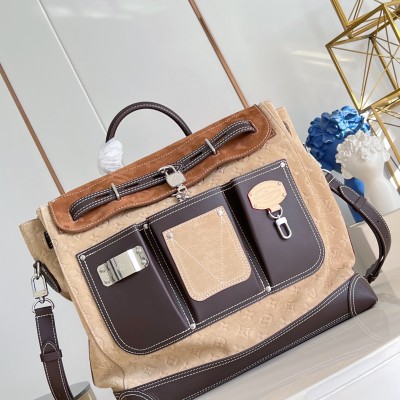 Louis Vuitton - Steamer 40 M26019 Workwear Collection Suede Leather Replica Handbag