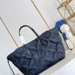Louis Vuitton M26364 Neverfull Inside Out MM Black Jeans Puffygram nylon tote