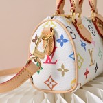 Louis Vuitton Nano Speedy M13391 White Multicolor Handbag – Mini Monogram Canvas