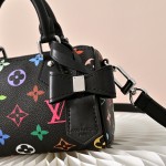 Louis Vuitton Nano Speedy M13406 Black Multicolor Handbag – Mini Monogram Canvas
