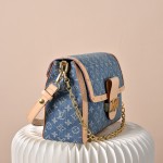 Louis Vuitton Dauphine Soft Large Handbag M13319 Monogram Denim with LV Logo Hardware