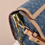 Louis Vuitton Dauphine Soft Large Handbag M13319 Monogram Denim with LV Logo Hardware