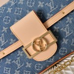 Louis Vuitton Dauphine Soft Large Handbag M13319 Monogram Denim with LV Logo Hardware