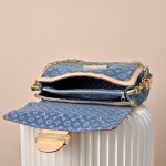 Louis Vuitton Dauphine Soft Large Handbag M13319 Monogram Denim with LV Logo Hardware