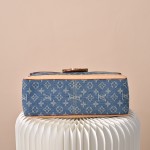 Louis Vuitton Dauphine Soft Large Handbag M13319 Monogram Denim with LV Logo Hardware
