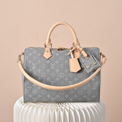 Louis Vuitton – Speedy Soft 30 Monogram Denim Grau/Blau M13344 Replica-Handtasche