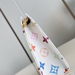 Louis Vuitton Pochette Toilette MM Monogram Multicolore White Cosmetic Pouch