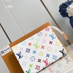 Louis Vuitton Pochette Toilette MM Monogram Multicolore White Cosmetic Pouch
