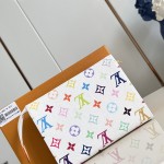 Louis Vuitton Pochette Toilette MM Monogram Multicolore White Cosmetic Pouch