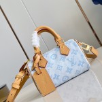 Louis Vuitton Nano Speedy Monogram Origine Blue Handbag