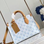 Louis Vuitton OnTheGo PM Monogram Origine Bleu Courrier Tote Bag