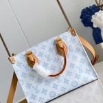 Louis Vuitton OnTheGo PM Monogram Origine Bleu Courrier Tote Bag
