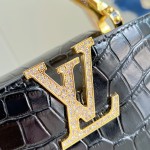 Louis Vuitton Capucines Mini Exceptionals M12944 Black Crocodile Effect Handbag