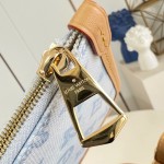 Louis Vuitton CarryAll PM Monogram Origine Bleu Courrier Shoulder Bag M27532 Front View